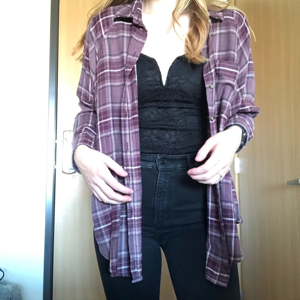 American Eagle oversized plaid shirt